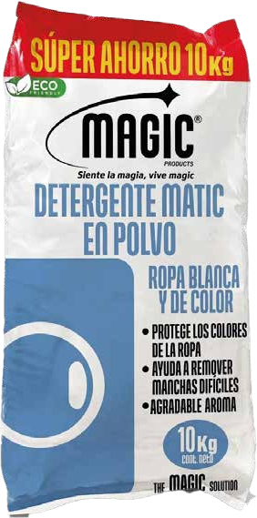 Detergente Matic en Polvo — envase Magic Products